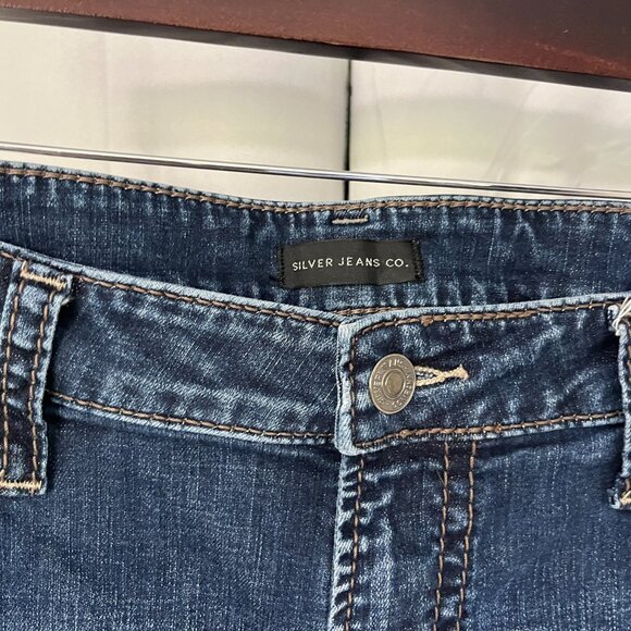 Silver Jean's Men's dark blue wash Craig Bootleg relaxed Blue Jeans 38 x 34 EUC - Picture 5 of 8